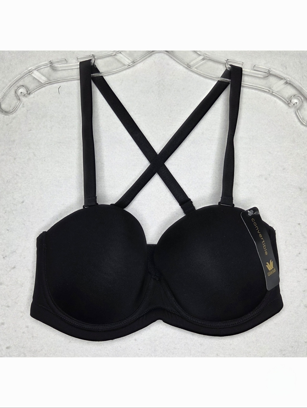 Wacoal NWT 854119 Bra 32DD Red Carpet Underwire Convertible Strapless Black